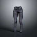 Gray Slim Fit Denim Jeans With Front Pockets And Button Closure
