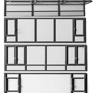 Modern windows aluminum alloy doors and windows 3d model