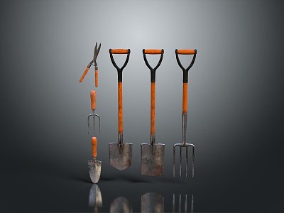 spade shovel farm tools fork tip shovel engineer shovel tools hardware tools model