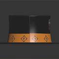 Black Top Hat with Orange Band Diamond Pattern and Happy New Year Design