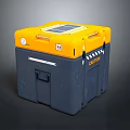 Portable Solar Powered Storage Container With Yellow Top And Gray Body For Daily Use