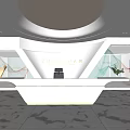 CHILDREAM Modern Reception Desk Design With Gray Marble Floor Green Plants And Elegant Lighting