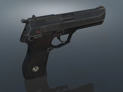 Sleek Black Modern Pistol With Metal Frame And Polymer Grip Design 3d model