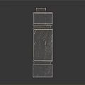 Layered Metallic Pillar Structure With Reflective Surface On Dark Background