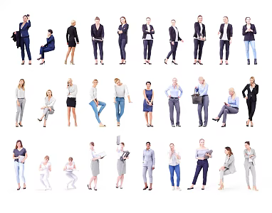 Modern Multiplayer Business Women 3d model