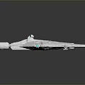 Futuristic Silver Gray Spaceship With Aerodynamic Design Blue Engines And Detailed Structure