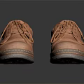 Orange Leather Lace Up Casual Shoes With Dark Sole And Stylish Design