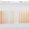 Modern Orange Open Shelving Bookshelf Design With Two Units And Multiple Compartments