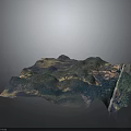 Detailed 3D Terrain Model Featuring Mountainous Landforms Winding Rivers and Lush Vegetation