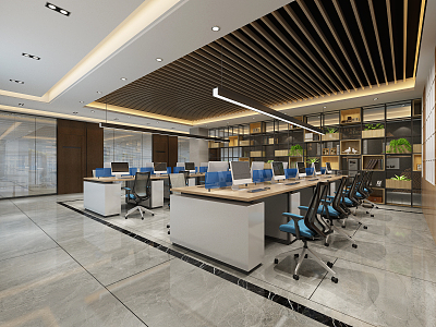 Modern public office area 3d model