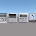 Modern Digital Switch Panels Featuring Multiple Thermostat Controls and Temperature Display Screens