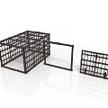 Industrial Equipment Black Metal Grid Frame Structures in Various Sizes for Storage Applications