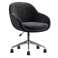 Modern Olive Green Upholstered Adjustable Swivel Desk Chair With Sturdy Rolling Wheels For Home Office