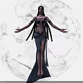 Game and Movie Female Character Standing with Open Arms Before Earth and Luminous Celestial Bodies