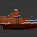 Orange RESCUER Rescue Ship With Green Deck And Blue Emergency Equipment