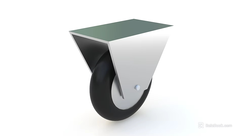 Metal Wheel Assembly With Green Top And Black Rubber Wheel 3d model 