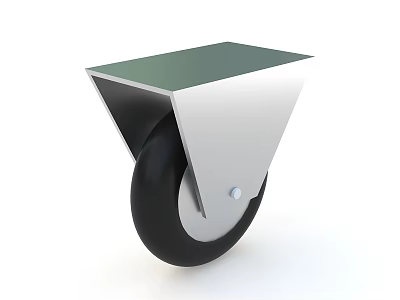 Metal Wheel Assembly With Green Top And Black Rubber Wheel 3d model