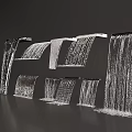 Contemporary Waterfall Installations Featuring Multiple Flowing Water Designs 3d model