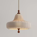 Modern Cream Striped Chandelier with Wooden Elements and Elegant Design for Home Interior
