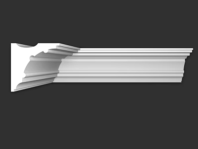 White Decorative Architectural Molding With Layered Design For Home Interior 3d model