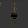 Gray Antenna Structure With Vertical Pole Square Base Horizontal Rods And Simple Design