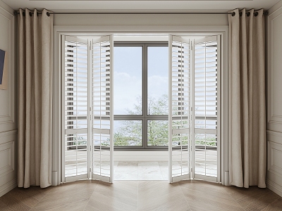 French shutter folding door 3d model