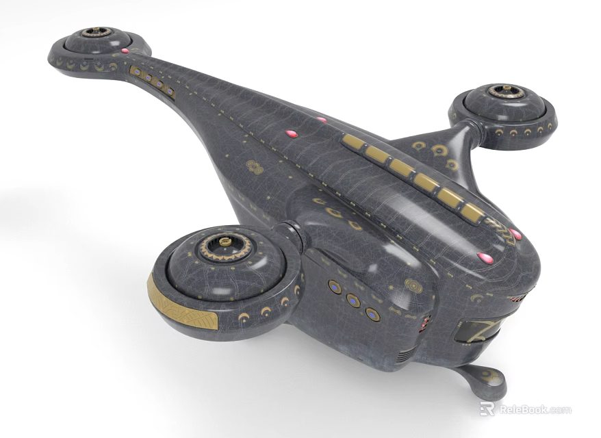 Sci Fi Style Helicopter With Futuristic Rotor And Body Details 3d model 