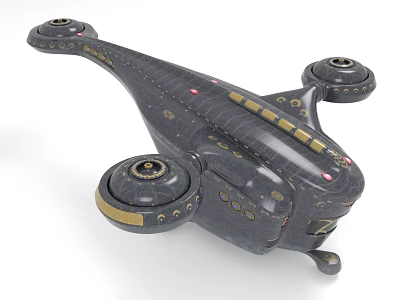 Sci Fi Style Helicopter With Futuristic Rotor And Body Details 3d model