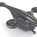 Sci Fi Style Helicopter With Futuristic Rotor And Body Details