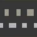 Different Types of Electrical Wall Plates Switches and Power Outlets in Beige and White