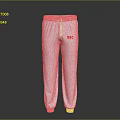 White Casual Sweatpants With Red SSC Logo On Side For Comfortable Daily Wear 3d model
