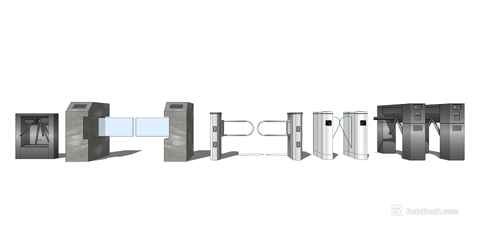 Public Facilities Access Control Gates With Metal Structure And Various Designs 3d model