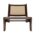 Modern Leisure Chair With Wooden Frame And Woven Seat Backrest Design