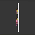 Colorful Decorative Paper Flowers On White Card With Pink Yellow Red Petals And Reflections