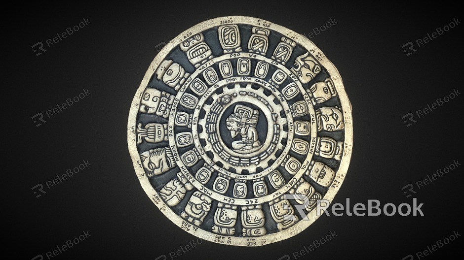 Modern Rune Stone Mayan Calendar Stone Calendar Stone model