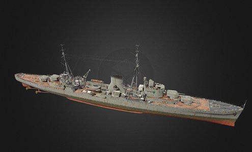 modern warship destroyer weapon ship cruiser ship 3d model