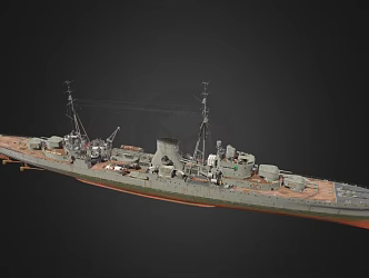 modern warship destroyer weapon ship cruiser ship 3d model