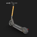 Modern Gray And Yellow Electric Scooter With Handlebar Deck And Wheels