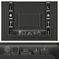 Modern TV background wall TV background wall 3d model