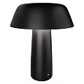 Modern Black Table Lamp with Mushroom Shaped Shade and Cylindrical Base 3d model