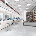 Modern Hall Public Office Hall Service Center Service Hall Convenience Service Hall Reception Hall Window 3d model