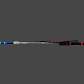 Futuristic Glowing Blue And Red Crossed Swords With Geometric Hilt Design