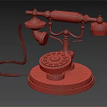 Vintage Telephone With Wooden Base Rotary Dial Metal Components And Coiled Cord