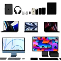 Modern Computer Products With Various Laptops Desktops Tablets Headphones And Accessories 3d model