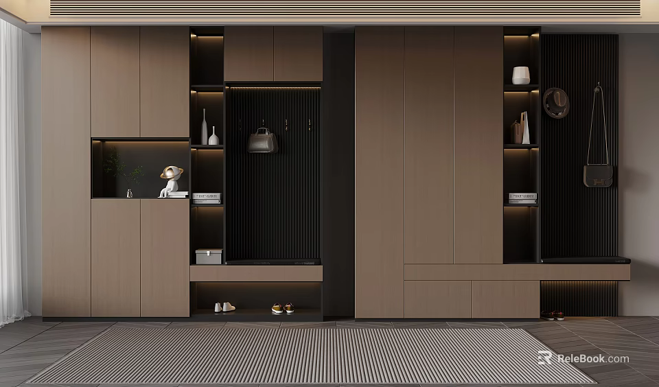 Modern Open Kitchen Interior Design With Island Counter And Appliances 3d model 