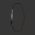 Stylish Watch With Brown Leather Strap Black Dial And Metallic Case Modern Sleek Design