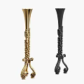 Gold And Black Decorative Ornament Set With Intricate Carved Detailing For Home Decor