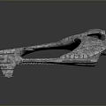 Futuristic Aerospace Spacecraft 3D Model With Textured Surface And Curved Design
