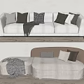 Modern Combination Sofa Multiplayer Sofa 3d model