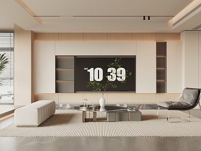 Modern living room TV background wall model